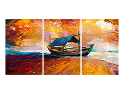 Abstract Colourful Ship Wall Art