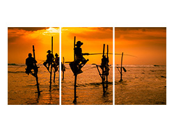 Silhouettes Traditional Fisherman W/Art