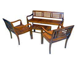 Small Wooden Living Room Sofa Set