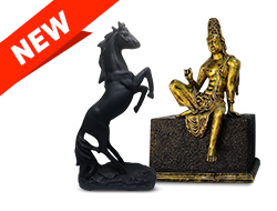 Avalokiteshvara & Horse - Gold & Black